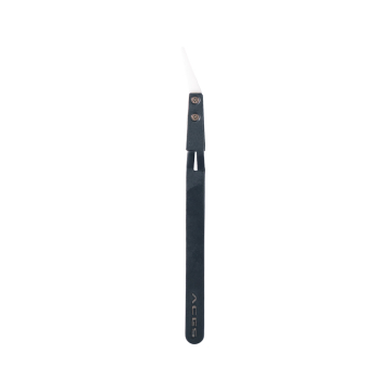 Pinzette per gioielleria angolate nere con punta in ceramica - Aces Supply