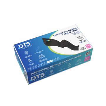 Scatola da 100 guanti in nitrile nero DTS