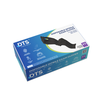Scatola da 100 guanti in nitrile nero DTS - Confezione da 10 scatole