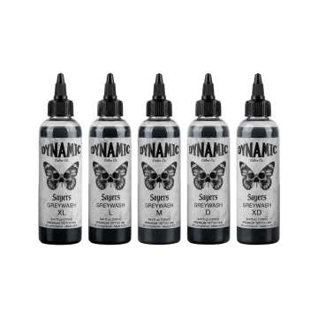 Dynamic Tattoo Ink - Platinum - Set Greywash Sayers 5 x 120 ml