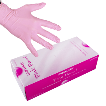 Scatola da 100 Guanti in Nitrile Rosa Unigloves