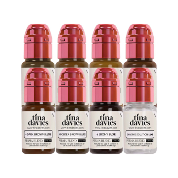 Inchiostro Perma Blend Luxe PMU - Collezione I Love Ink per sopracciglia di Tina Davies - 8x 15 ml