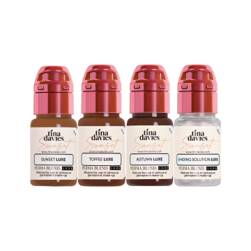 Perma Blend Luxe PMU Ink - Collezione Sunset Brow di Tina Davies - Set completo di 4x 15 ml