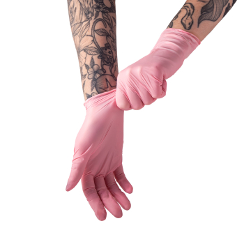 Scatola da 100 Guanti Rosa in Nitrile Saferly