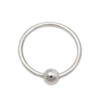Anello con perlina fissa in titanio ricotto Tilum
