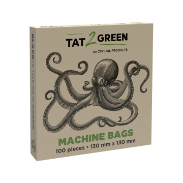 Confezione da 100 Tat2Green - Sacchetti Neri per Macchine - 130mm x 130mm
