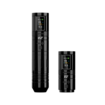Macchina per tatuaggi wireless EZ EvoTech Pro con batteria aggiuntiva - Nero