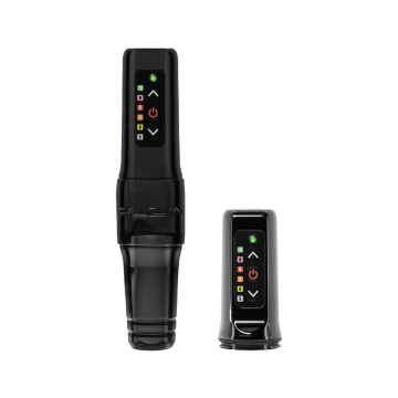 Microbeau Flux Mini Tattoo Machine con Powerbolt Mini aggiuntivo - Nera