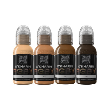 Inchiostro per tatuaggi World Famous Limitless - Sasha O'Kharin RGBY Yellow Set - 4x 30 ml