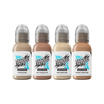 World Famous Limitless Tattoo Ink - Set Skin Tone Santucci - 4x 30 ml