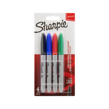 Pacco Blister di 4 Pennarelli Sharpie Punta Fine Assortiti