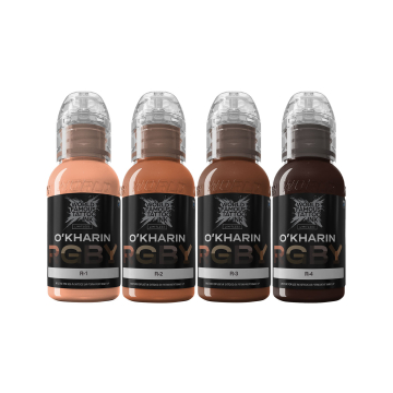 Inchiostro per tatuaggi World Famous Limitless - Sasha O'Kharin RGBY Red Set - 4x 30 ml