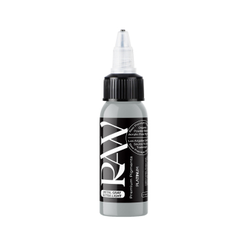 Inchiostro per tatuaggi Raw Pigments Platinum - Metal Gray Extra Light - 30ml