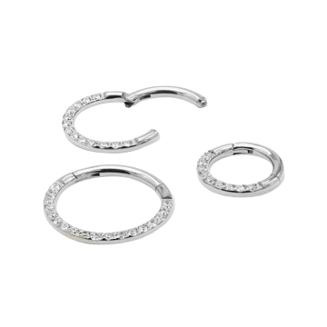 Clicker in titanio curvo con gioiello Tilum