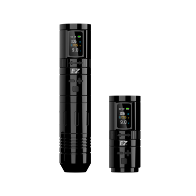 Macchina per tatuaggi wireless EZ EvoTech Pro con batteria aggiuntiva - Nero