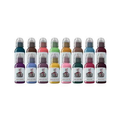 World Famous Limitless Tattoo Ink - A.D. Pancho Pro Colour Set - 16x 30 ml 