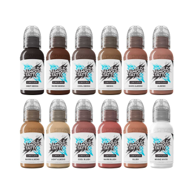 World Famous Limitless Tattoo Ink - Pink Ribbon Set - 12x 30 ml