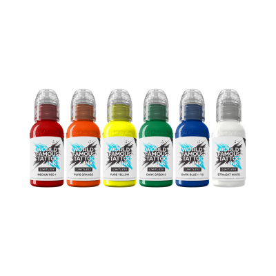 Inchiostro per tatuaggi World Famous Limitless - Simple Set - 6x 30 ml