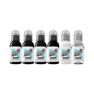 Inchiostro per tatuaggi World Famous Limitless - Dark Set - 6x 30ml