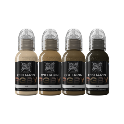 Inchiostro per tatuaggi World Famous Limitless - Sasha O'Kharin RGBY Green Set - 4x 30 ml