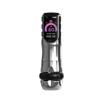 Macchina per tatuaggi Wireless OG Inspiration  - Silver con anelli multi-colore/dimensione - Corse 3,5mm