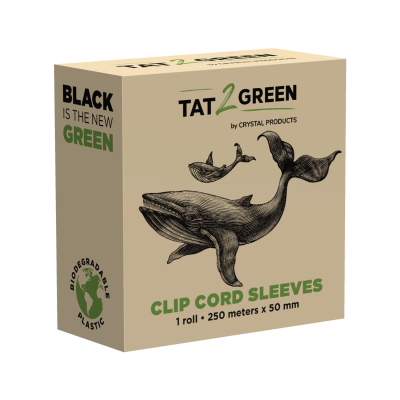 Tat2Green - Rotolo Non Tagliato di Coperture Nere per Cavi Clip Cord