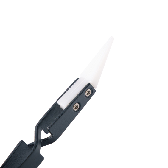 Pinzette per gioielleria angolate nere con punta in ceramica - Aces Supply