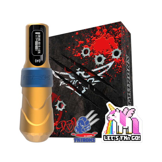 FK Irons Flux Max con 2x PowerBolt II - 4,0 mm - Logan (Giallo/Blu opaco)