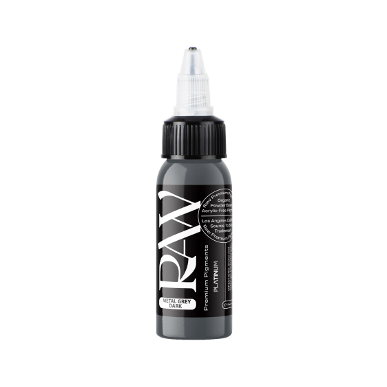 Inchiostro per tatuaggi Raw Pigments Platinum - Metal Grey Dark - 30ml