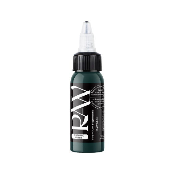 Raw Pigments Platinum - Inchiostro per Tatuaggi Phthalo Green - 30ml