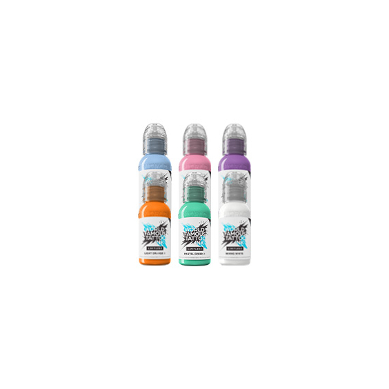 World Famous Limitless Tattoo Ink - Pastel Collection - 6x 30 ml