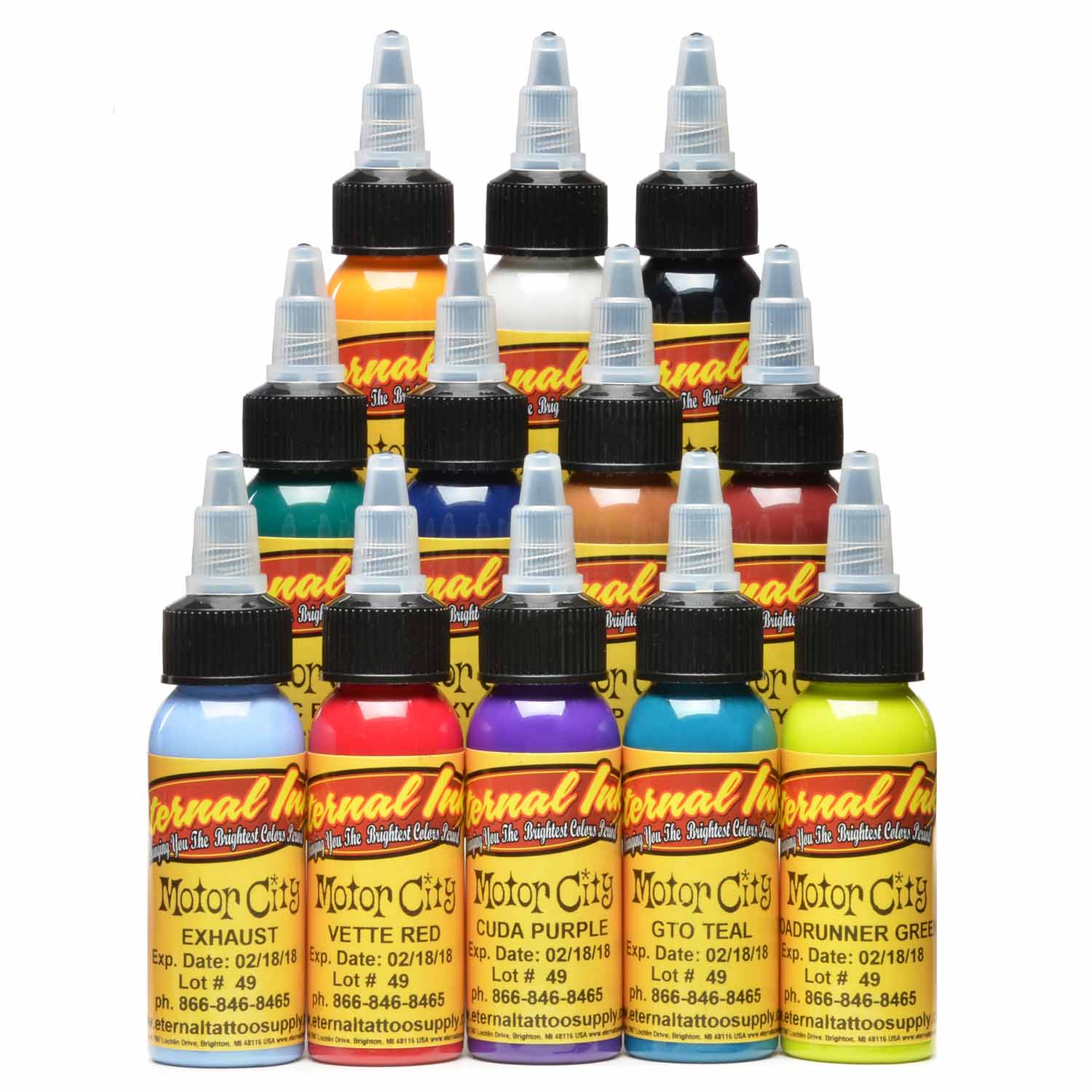 Set Completo di 12 Inchiostri Eternal Ink Serie Motor City 30ml (1oz