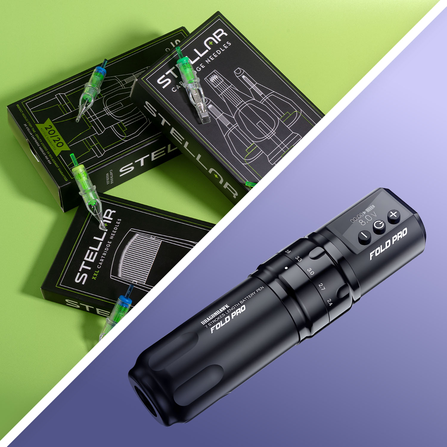 Confezioni di cartucce Peak Stellar e macchina Dragonhawk Fold Pro